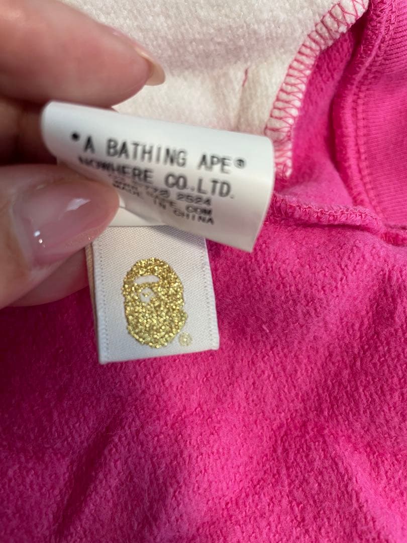 A Bathing Ape ピンク パーカー XS