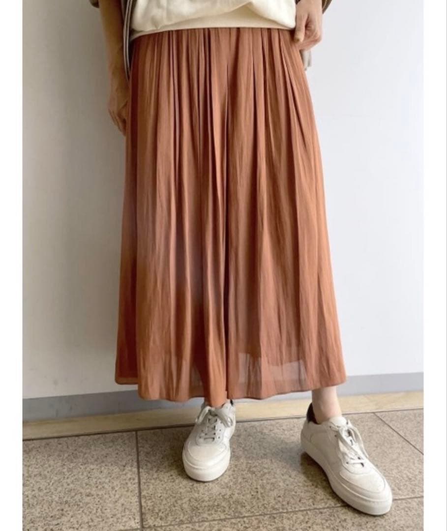 未使用近　ビアズリー ビアズリー シワシフォンギャザーパンツ　ブラウン