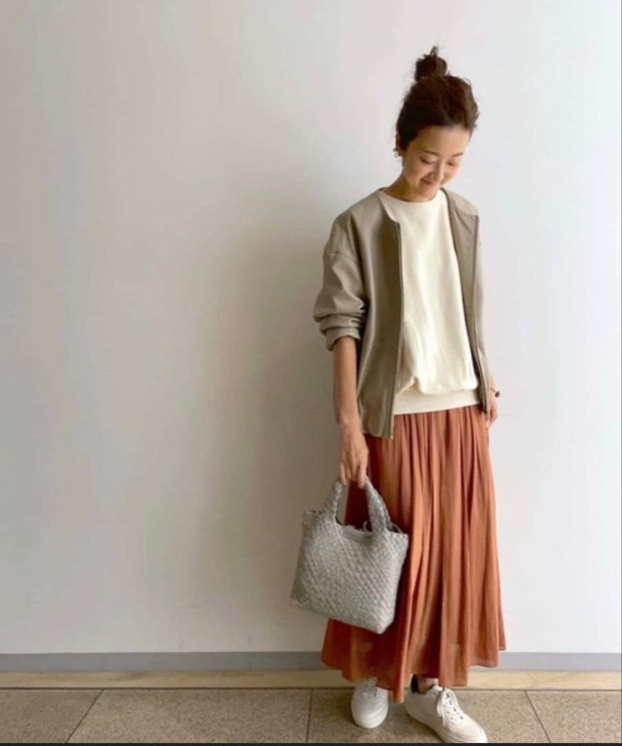 未使用近　ビアズリー ビアズリー シワシフォンギャザーパンツ　ブラウン