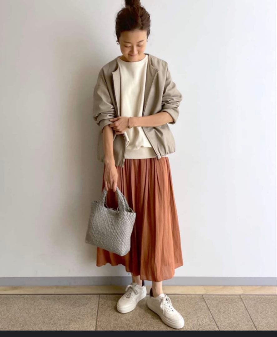 未使用近　ビアズリー ビアズリー シワシフォンギャザーパンツ　ブラウン