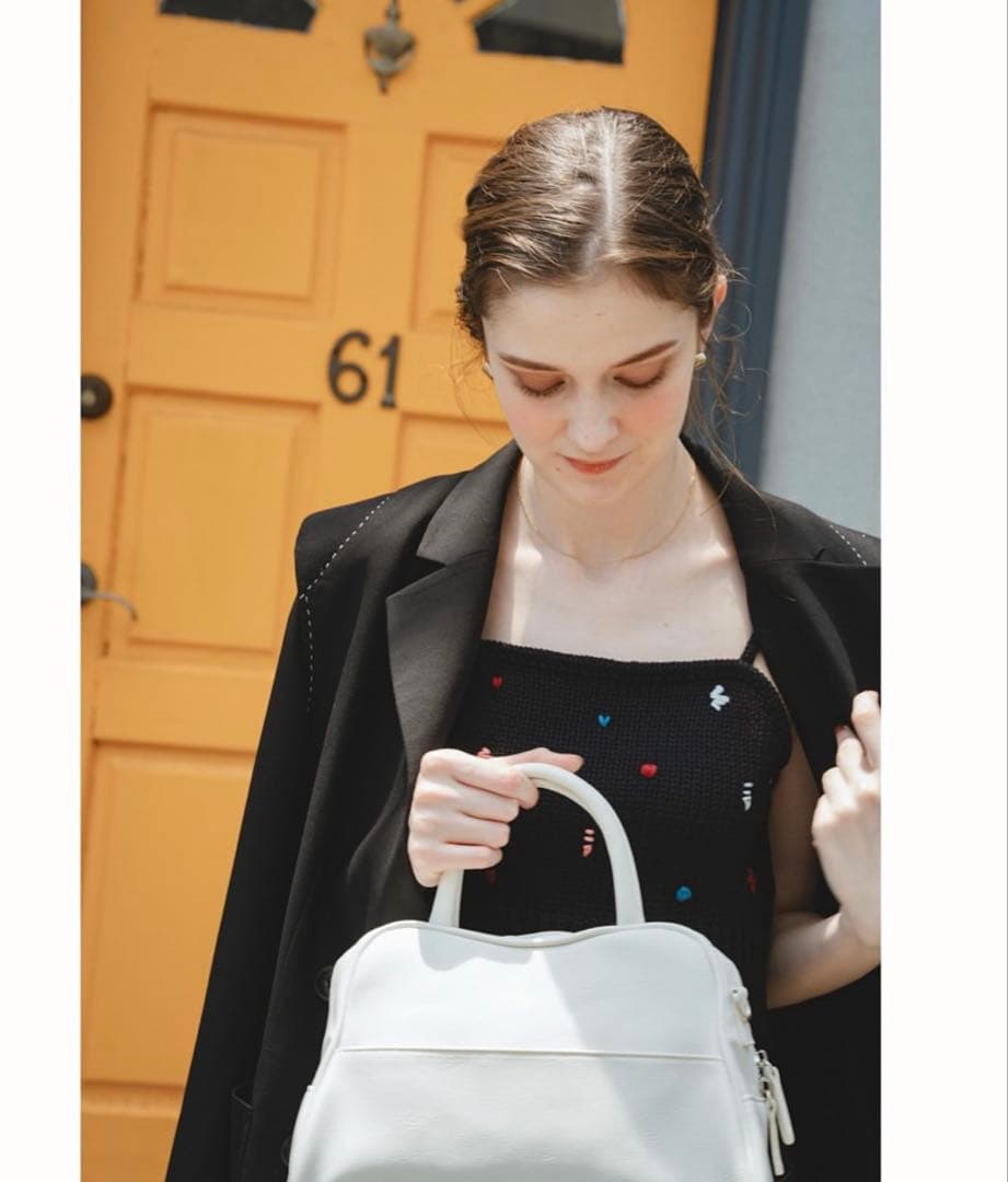 ピヌエ ショルダーステッチテーラードジャケット BLACK