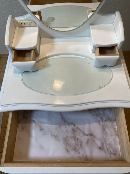 ちゃい【送料込】ドレッサー　鏡台　白　ホワイト　スリム