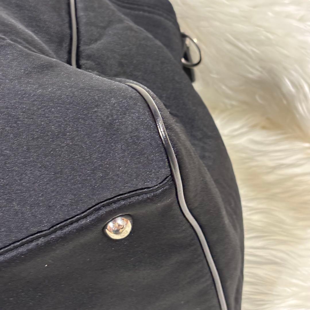 バレンシアガ ボストンバッグ 大容量 ジップ シルバー金具 フラップ 黒