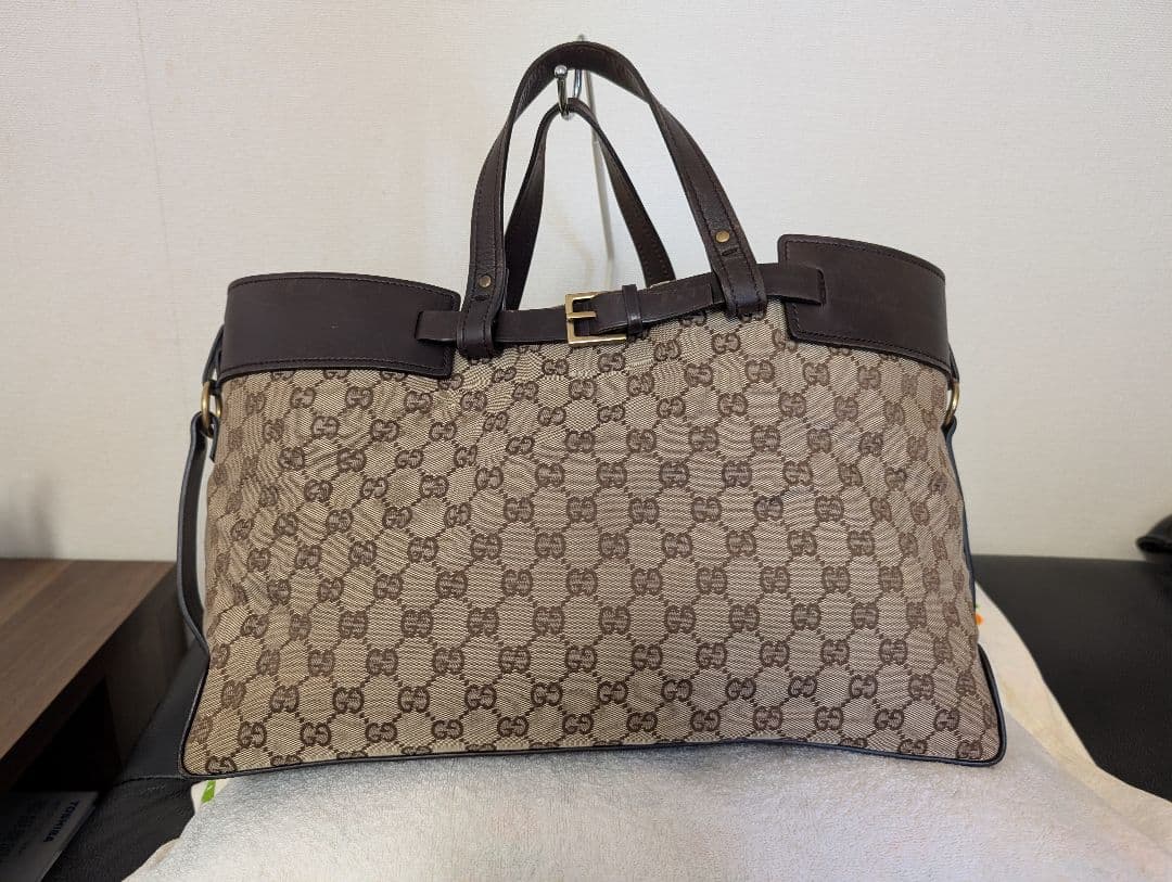 ラビット GUCCI GGキャンバス トートバッグ ベージュ/ブラウン