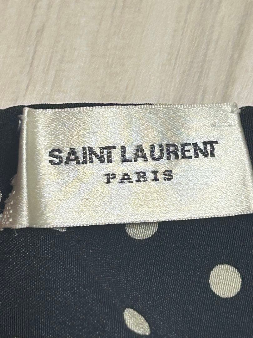 サンローランパリ 15SS AW ポルカドット ラヴァリエール シルク エディ期