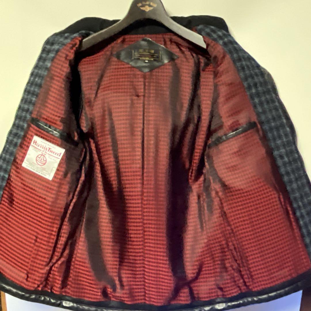 【美品】フラットヘッド／R.J.B × ハリス・ツイードキルティングコート