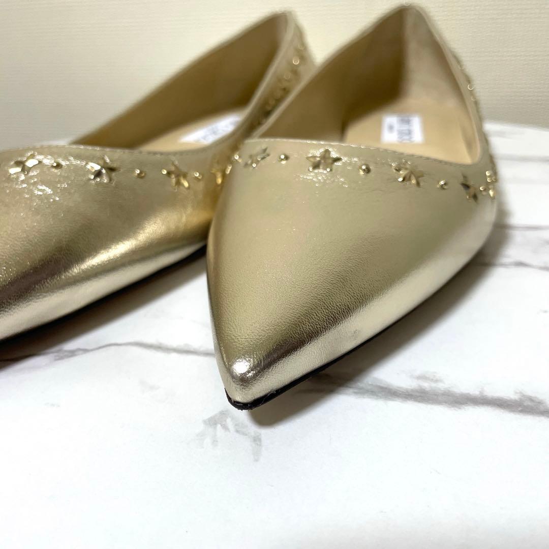 80%OFF‼️8/24まで!新品JIMMY CHOO 38.5ALINAゴールド