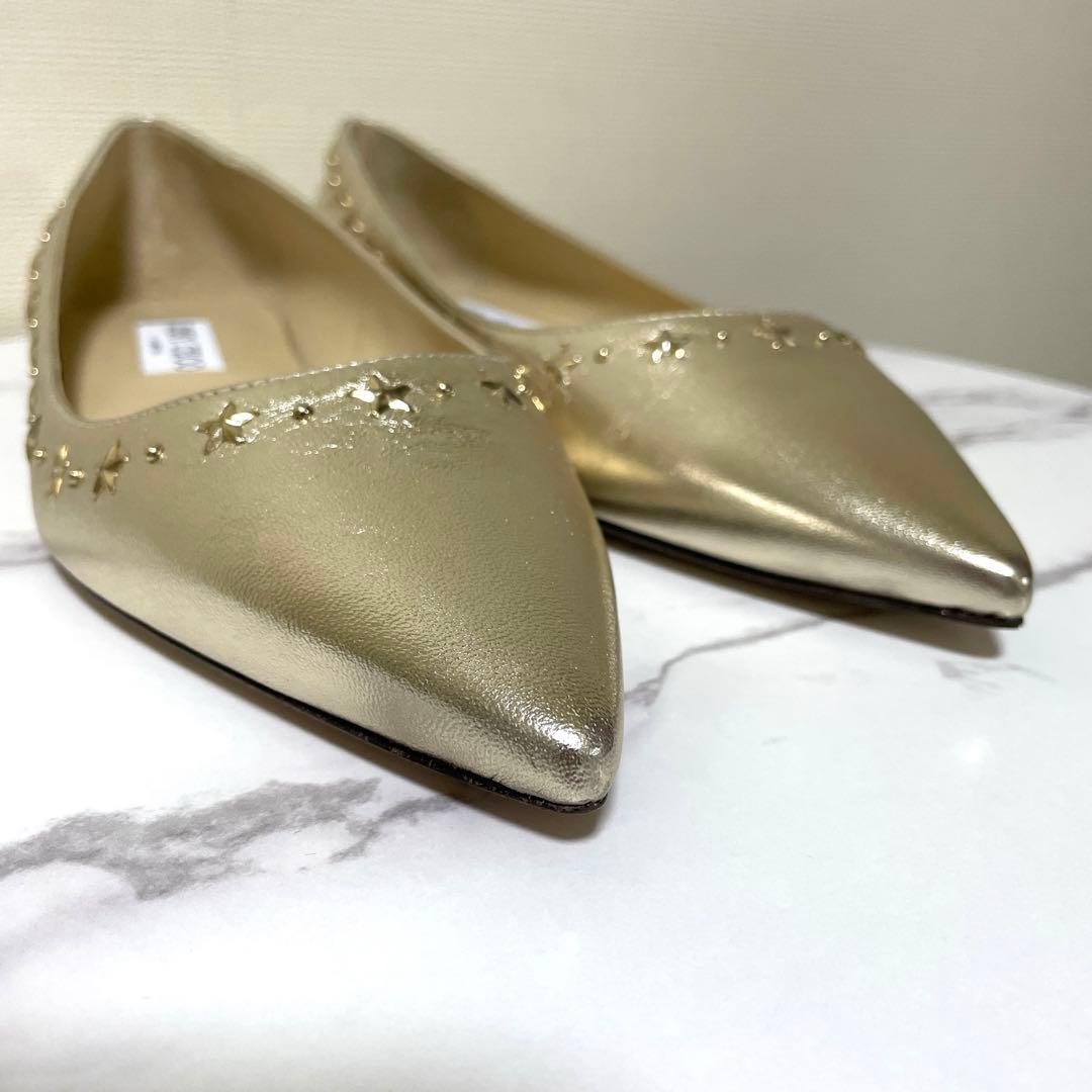 80%OFF‼️8/24まで!新品JIMMY CHOO 38.5ALINAゴールド