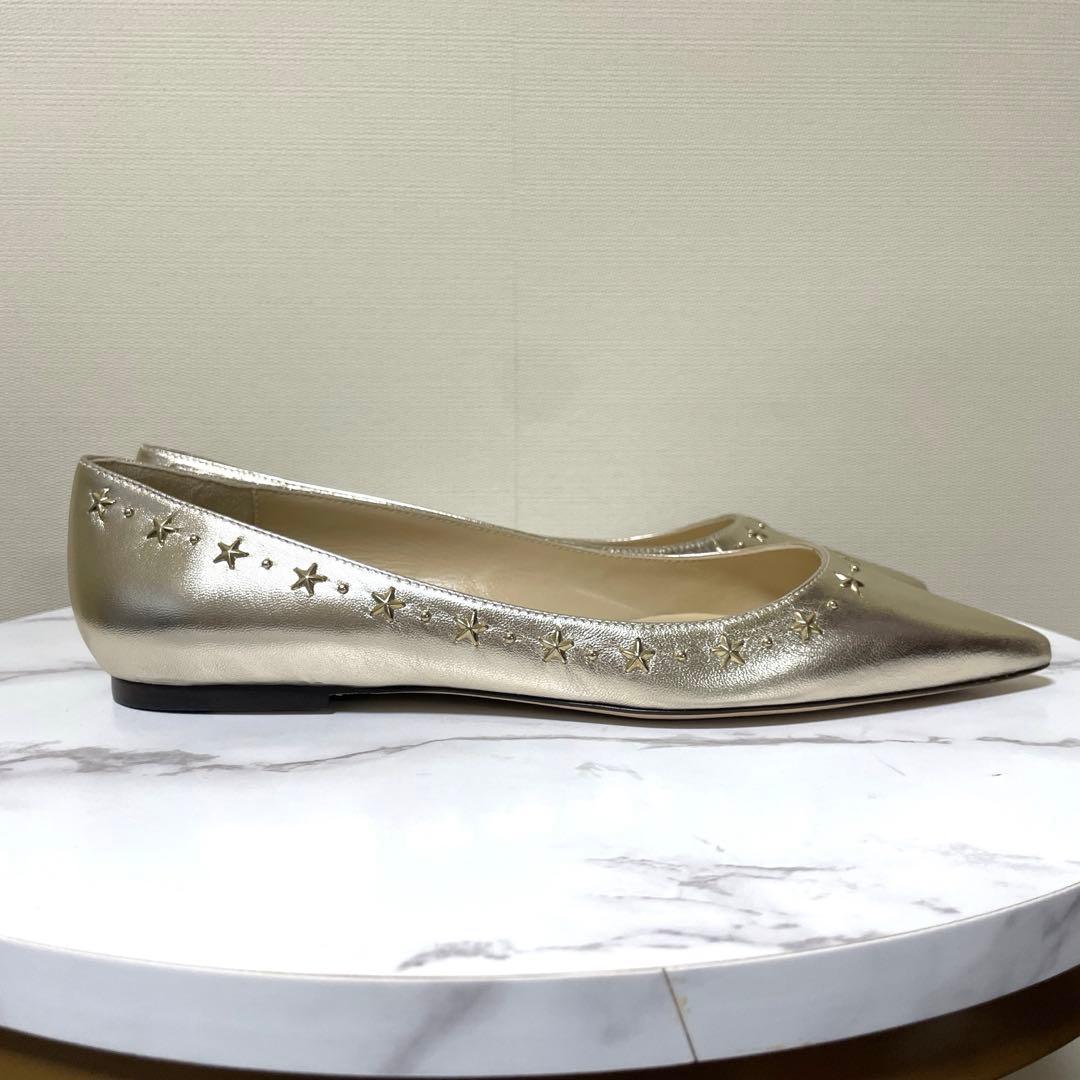 80%OFF‼️8/24まで!新品JIMMY CHOO 38.5ALINAゴールド