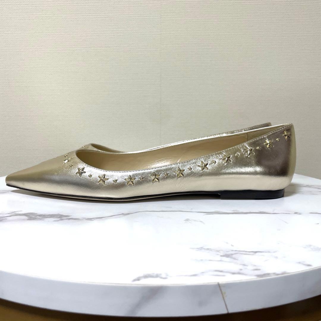 80%OFF‼️8/24まで!新品JIMMY CHOO 38.5ALINAゴールド