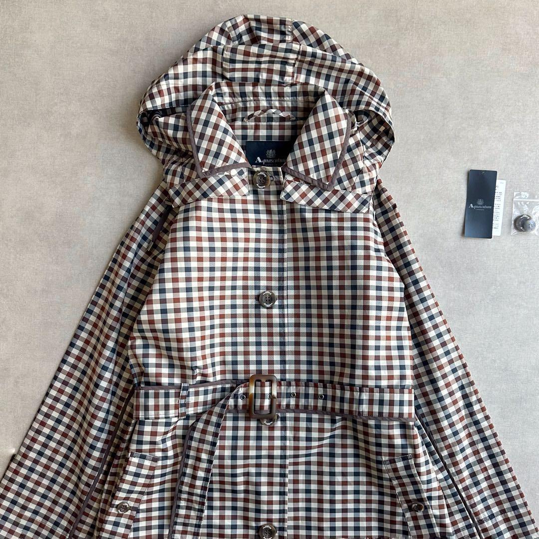 極美品▲Aquascutum アクアスキュータム /レインコート クラブチェック