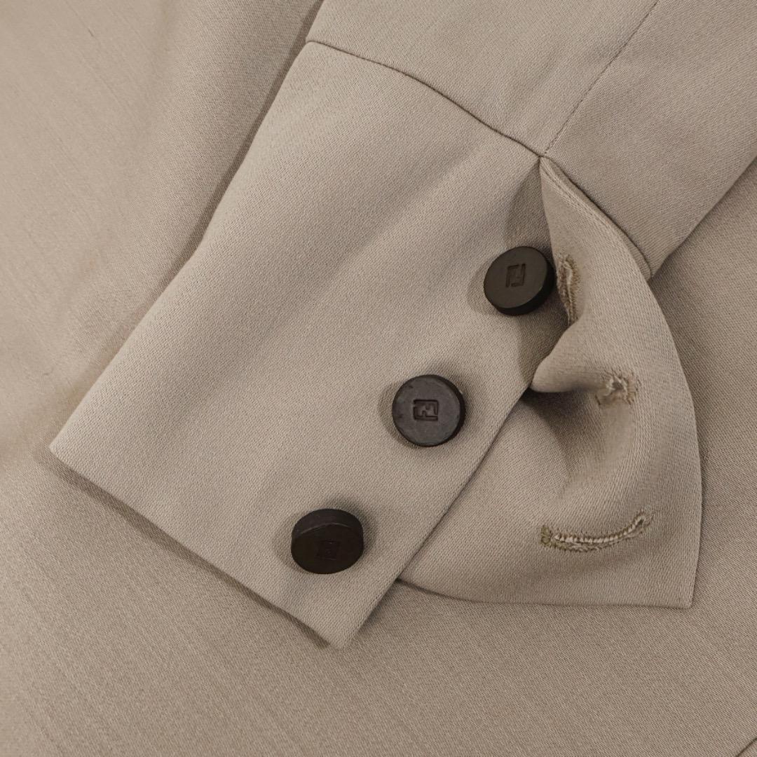 H3900◾️ヴィンテージ フェンディ　ウール100% シャツワンピース