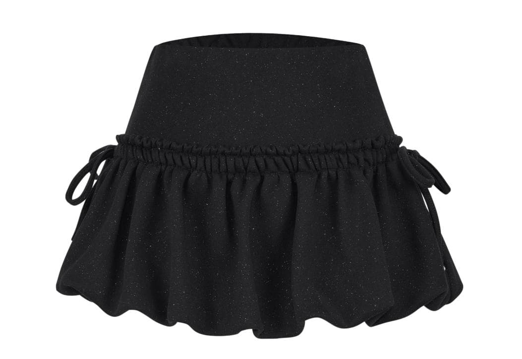 スカート Kirakira volume ballon mini skirt black