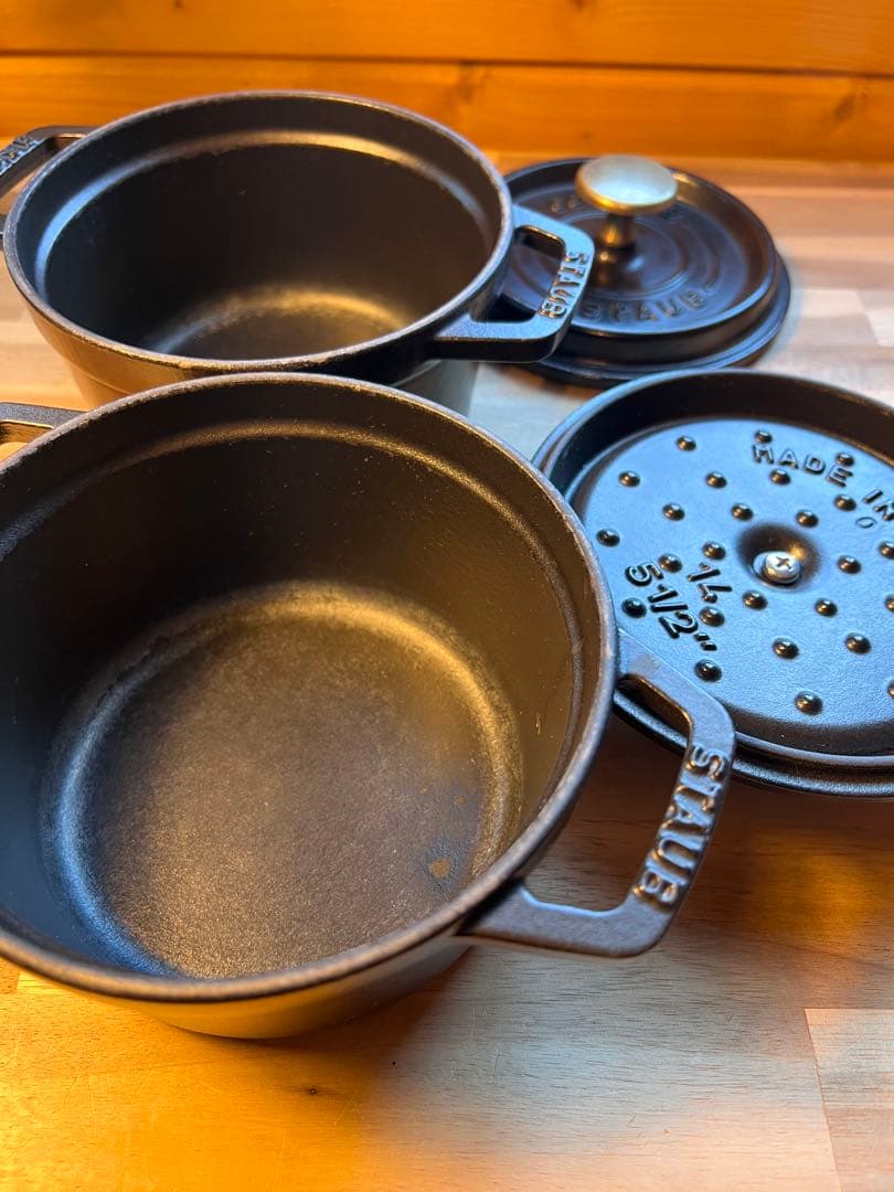 【2個セット】ストウブ staub ピコココット ラウンド 14cm ブラック
