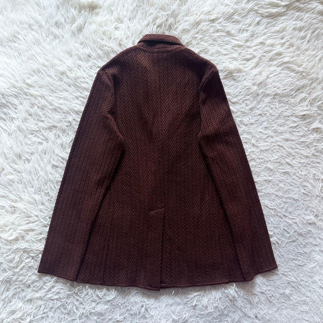 <極美品>LARDINI ブラウン ウール ニットジャケット サイズS相当