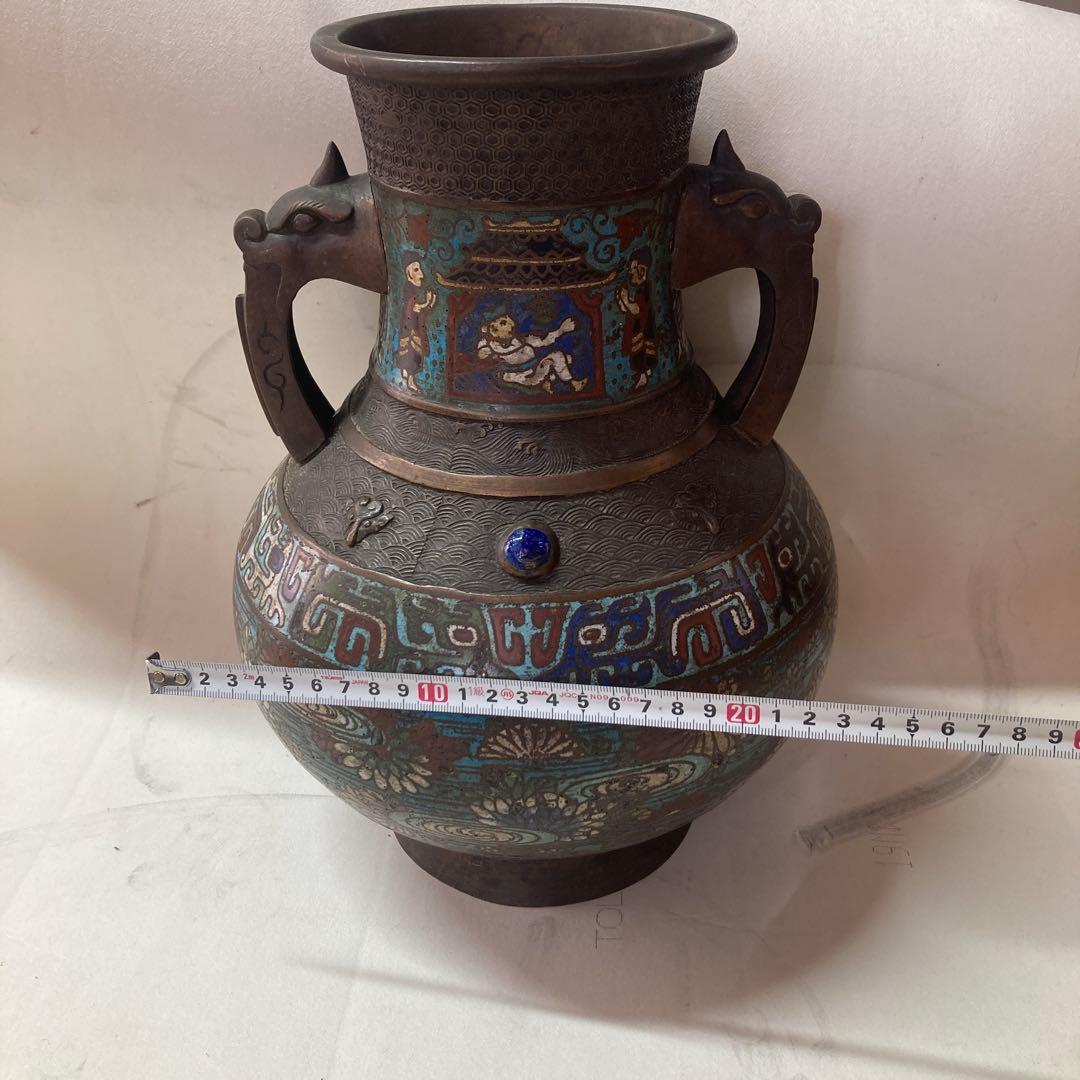 は*ま様 中国　銅　七宝焼　花瓶　アンティーク