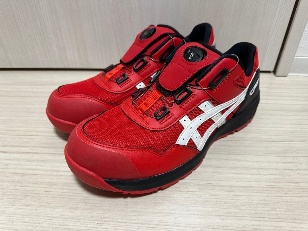ASICS ダイヤル式安全靴 レッド