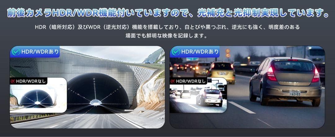 ⭕️4K超高画質⭕️分離型ドライブレコーダー バックカメラ 前後同時録画 GPS