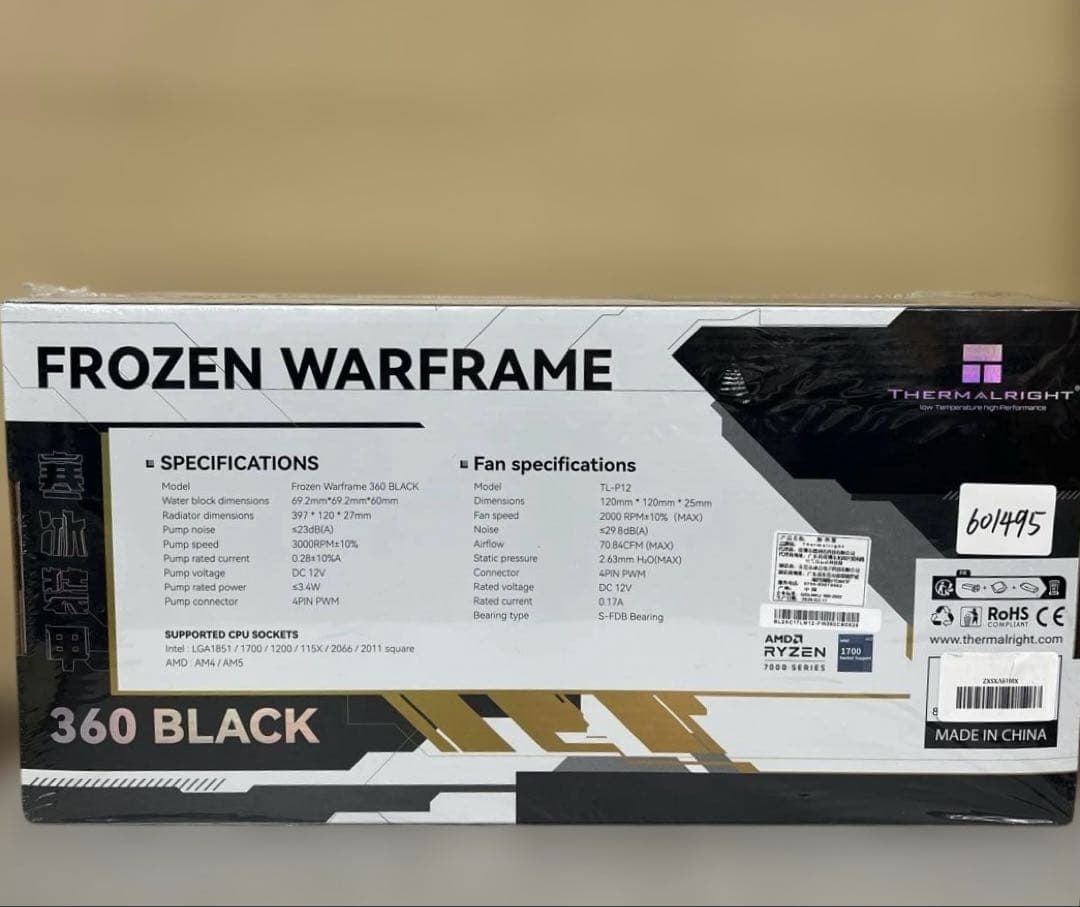 601495 Thermalright FW360ブラックCPU AIOクーラー