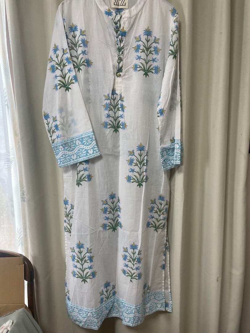 n*k様 sz blockprintsロンハーマンカフタンワンピース　Lサイズ