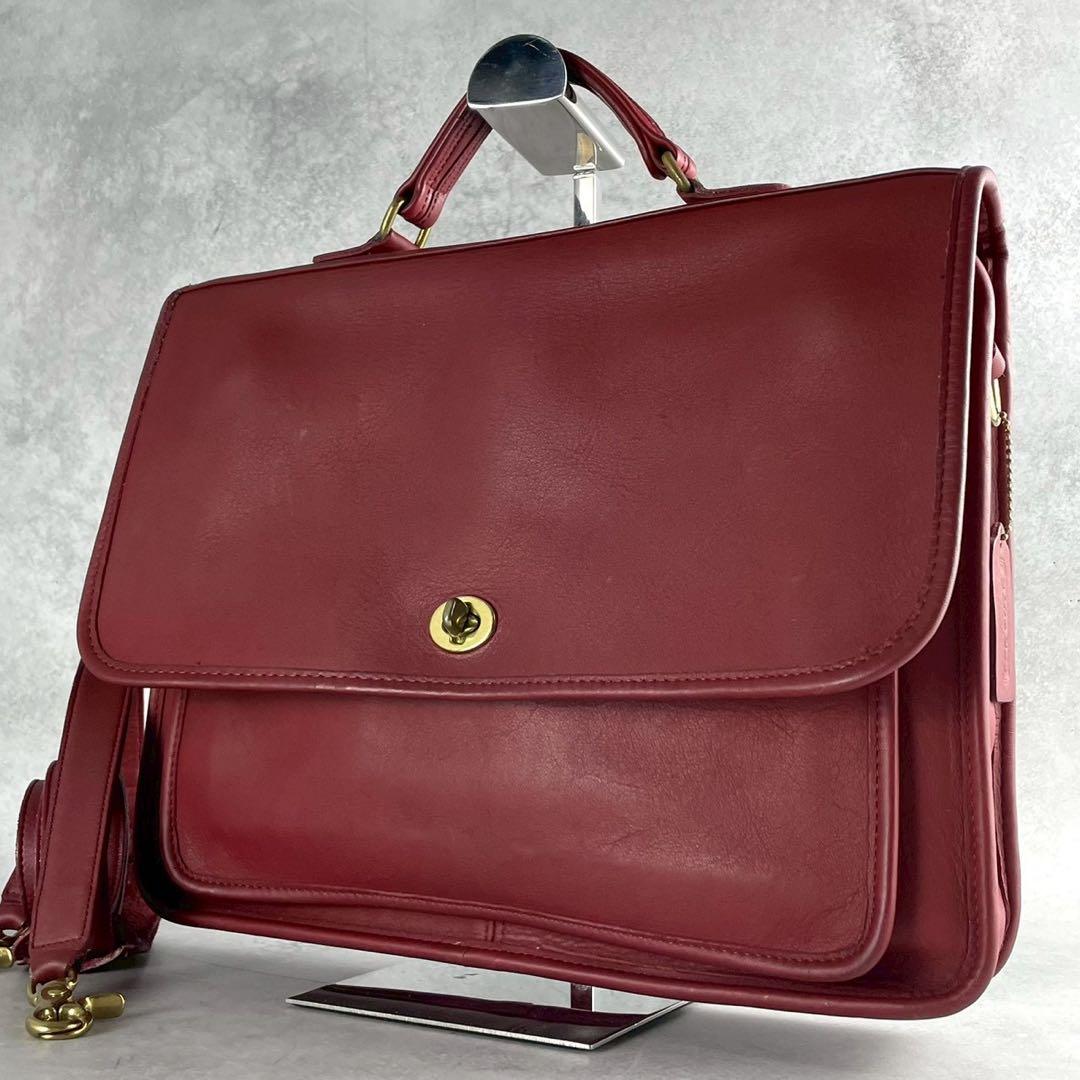 ✨稀少カラー✨美品✨オールドコーチ　ビジネスバッグ 2way ターンロック　赤