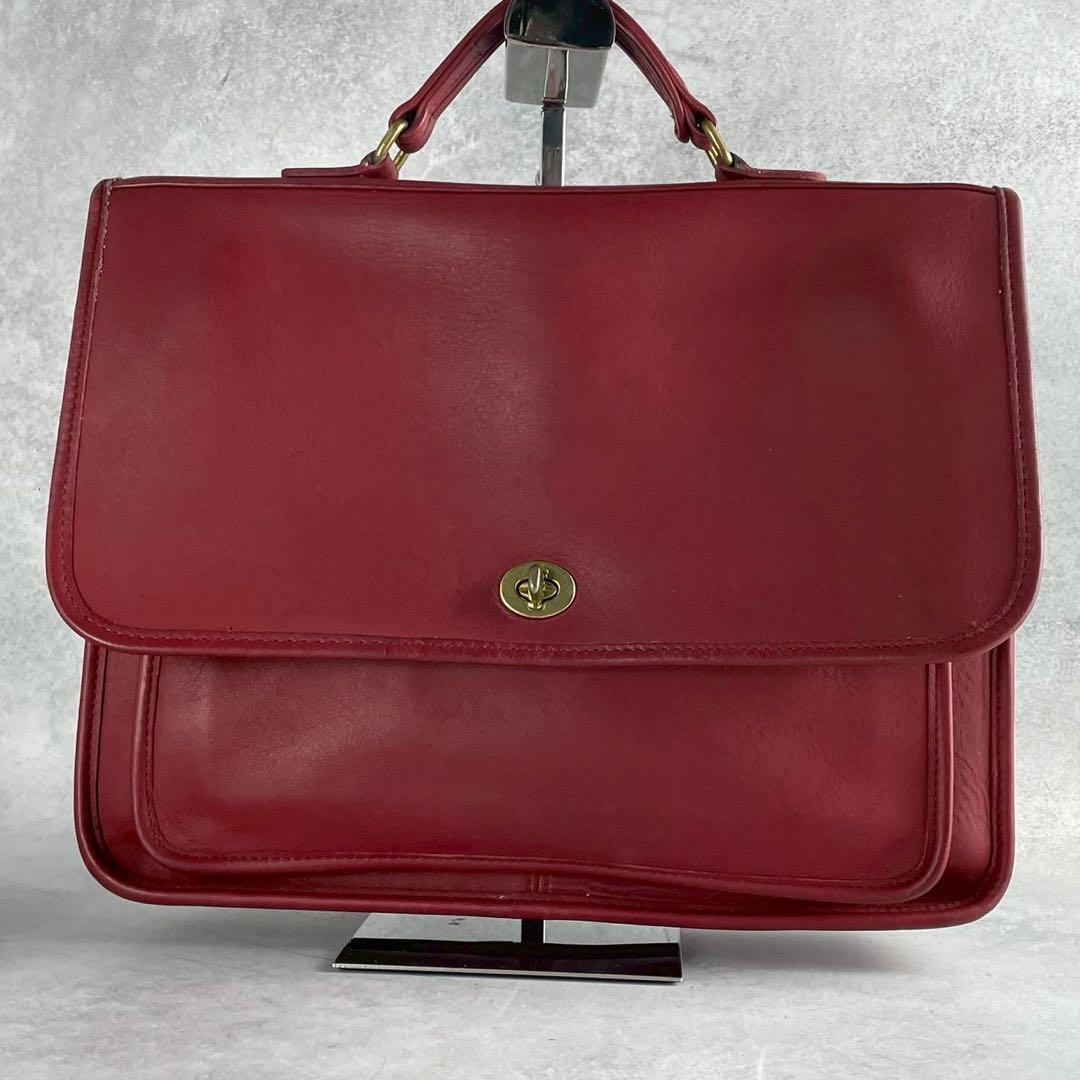 ✨稀少カラー✨美品✨オールドコーチ　ビジネスバッグ 2way ターンロック　赤