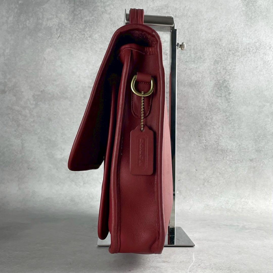 ✨稀少カラー✨美品✨オールドコーチ　ビジネスバッグ 2way ターンロック　赤