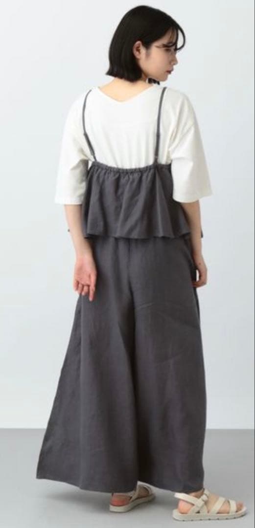 natural by clip リネンツイルキャミサロペット