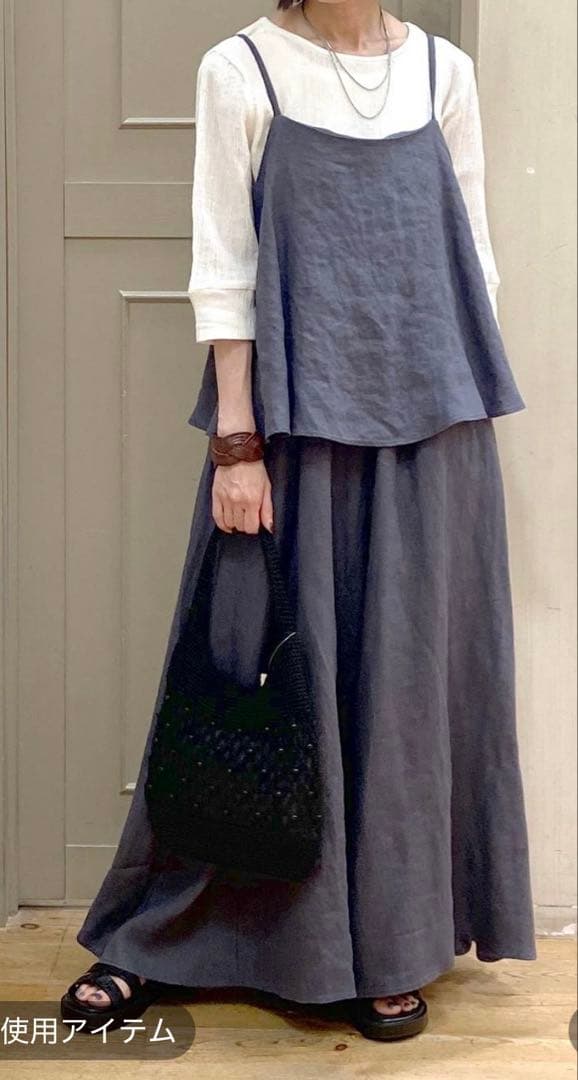 natural by clip リネンツイルキャミサロペット