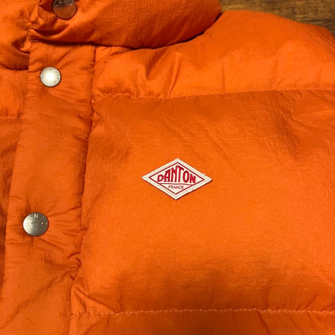 \"新品未使用\" DANTON ダントン ダウンベスト オレンジ サイズL