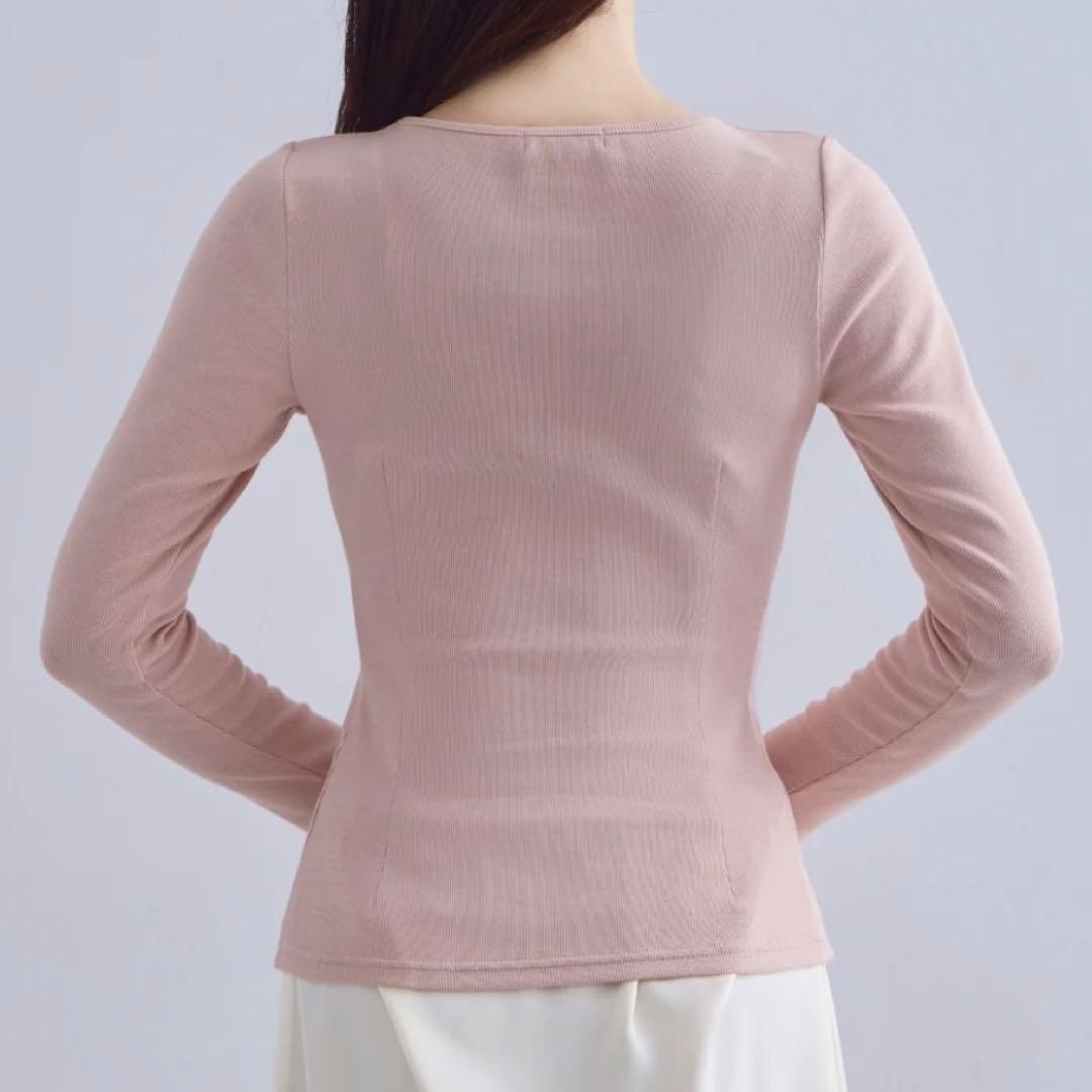 新品未使用✩完売✩overE Vネックストラップカットソー 102ボルドー