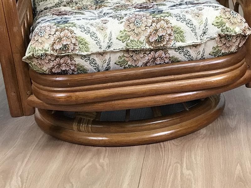 座り込心地は抜群!!天然ラタンリクライニング回転座イスM【OUTLET】