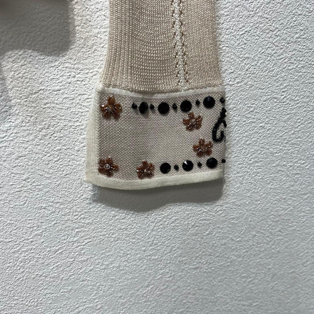 希少 美品 フェンディ スタッズ スパンコール デザイン ニット カーディガン