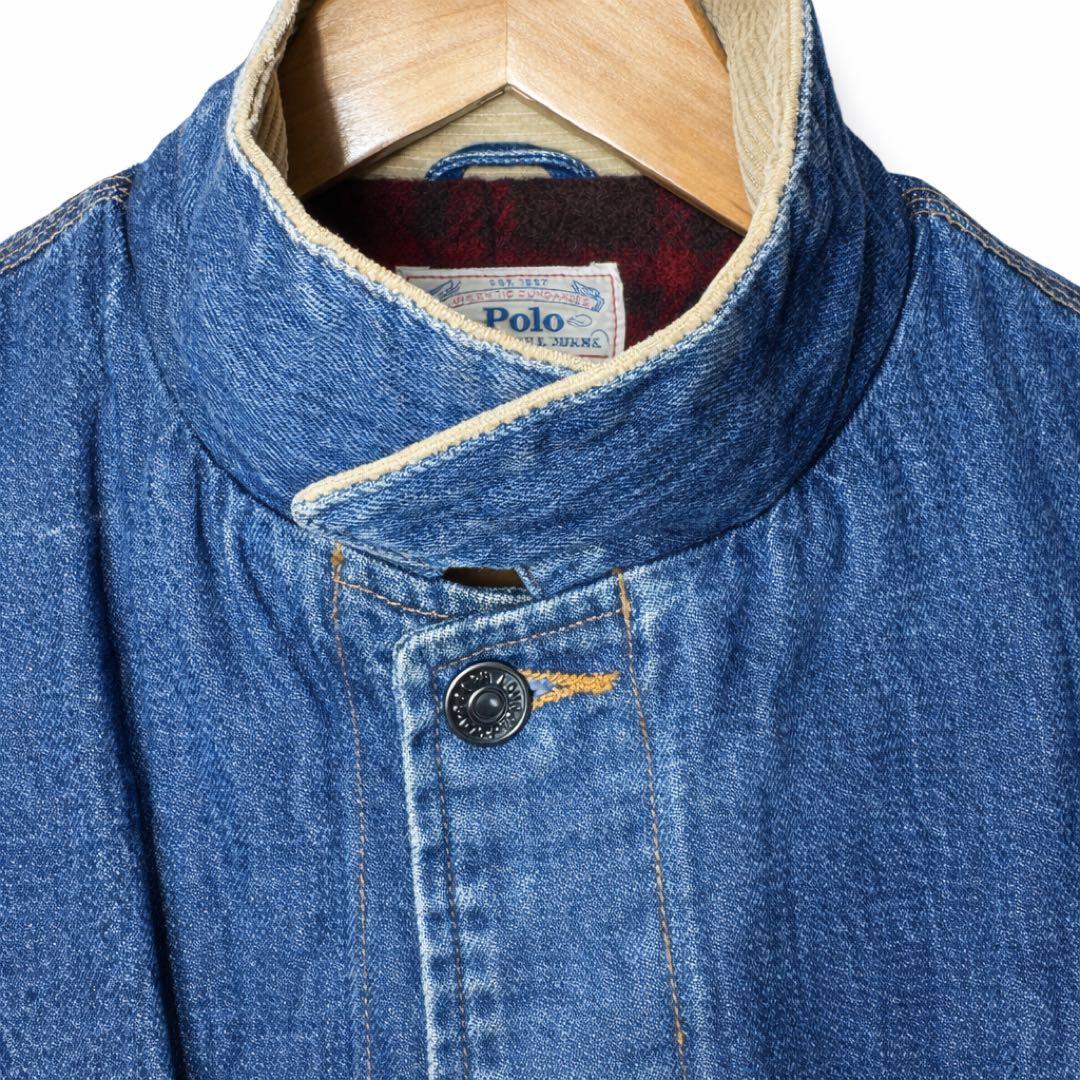 【希少レア 白タグ】80s USA製 ポロラルフローレン デニムカバーオール L