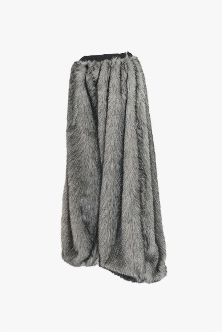 パンツ theredthread S flip fur pants gray black