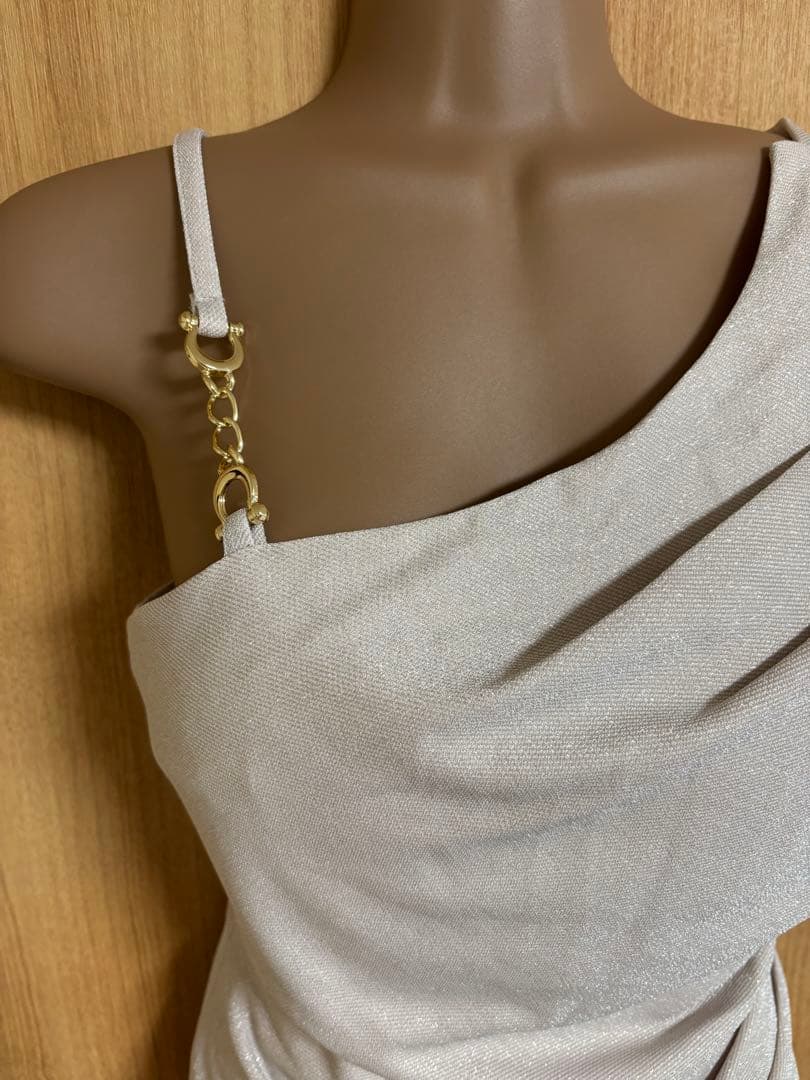 チェーンキャミソールギャザーストレッチドレスXS