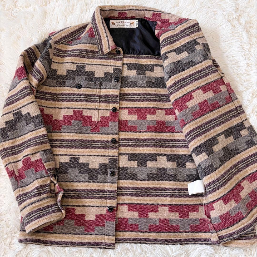【美品】ネイバーフッド ネイティブ柄 オルテガコットンシャツジャケット M