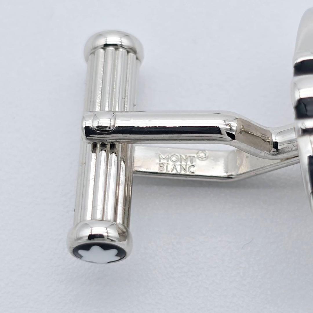 美品★MONTBLANC★ カフリンクス カフス オーバル シルバー ブラック.
