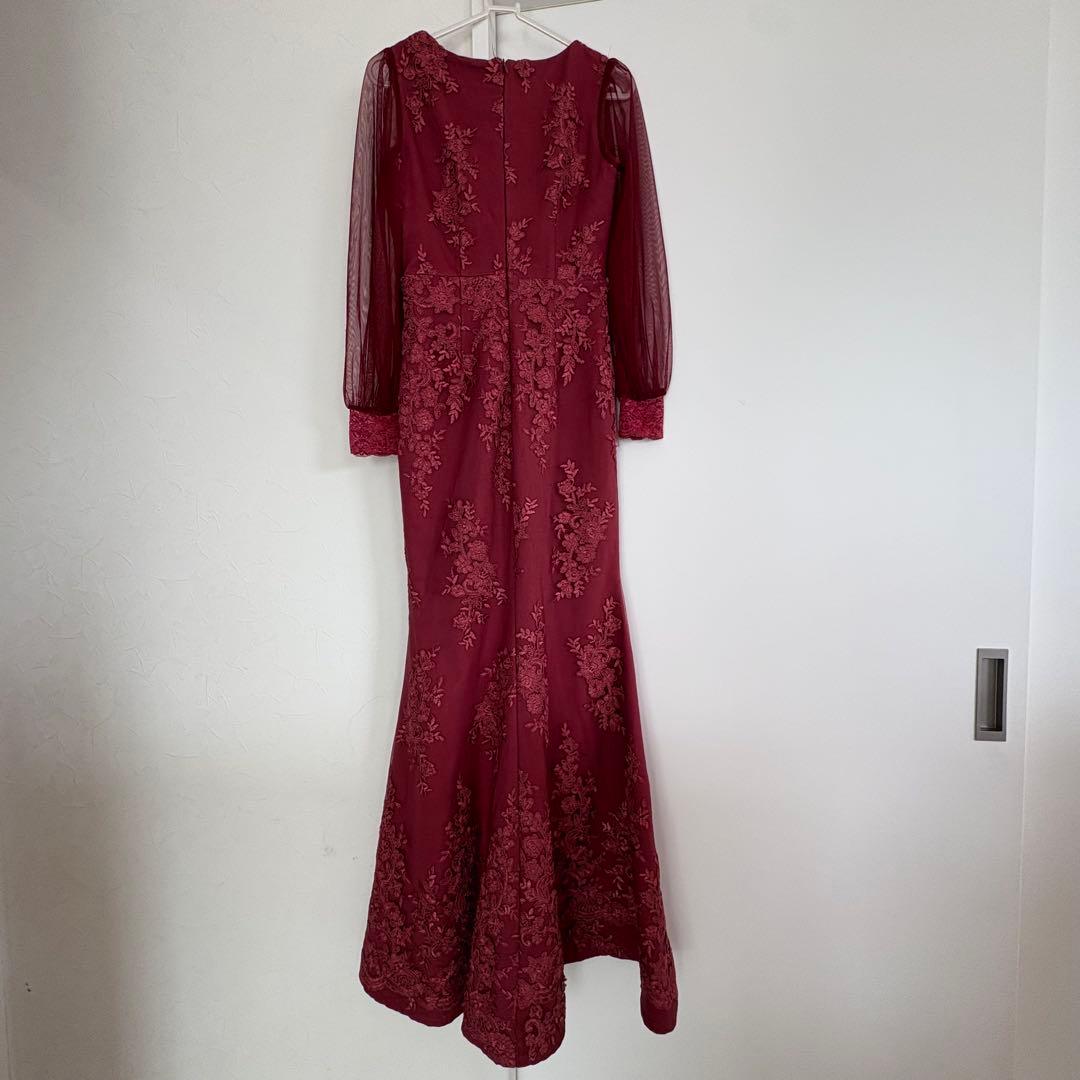 JEWELS バーガンディ刺繍ドレス
