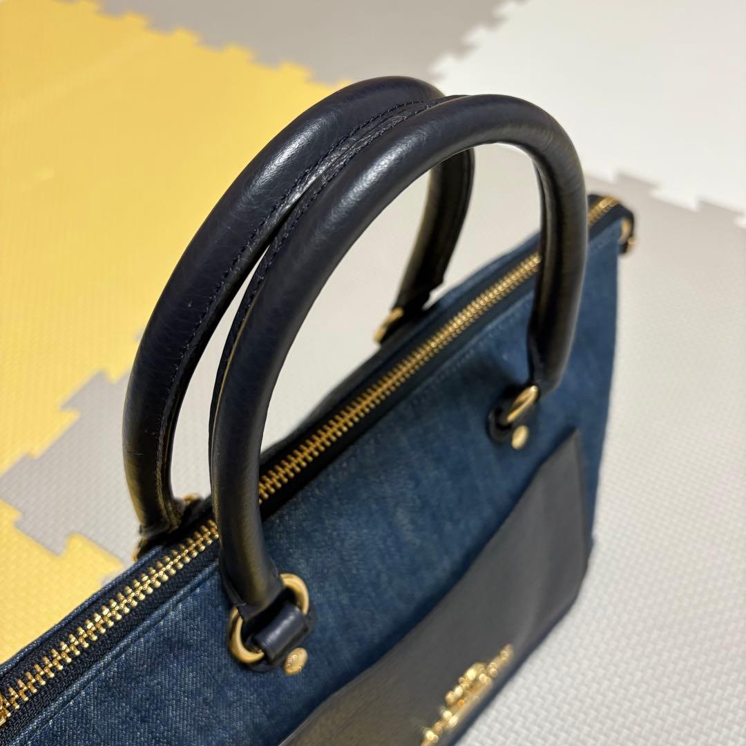 COACH コーチ　デニム ハンドバッグ　ミニエマサッチェル