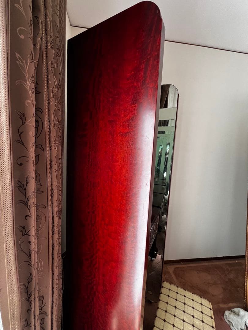 コ*ユ様 ワインレッド三面鏡ドレッサー 引き出し付き(最高級銅引鏡ミエミラー)