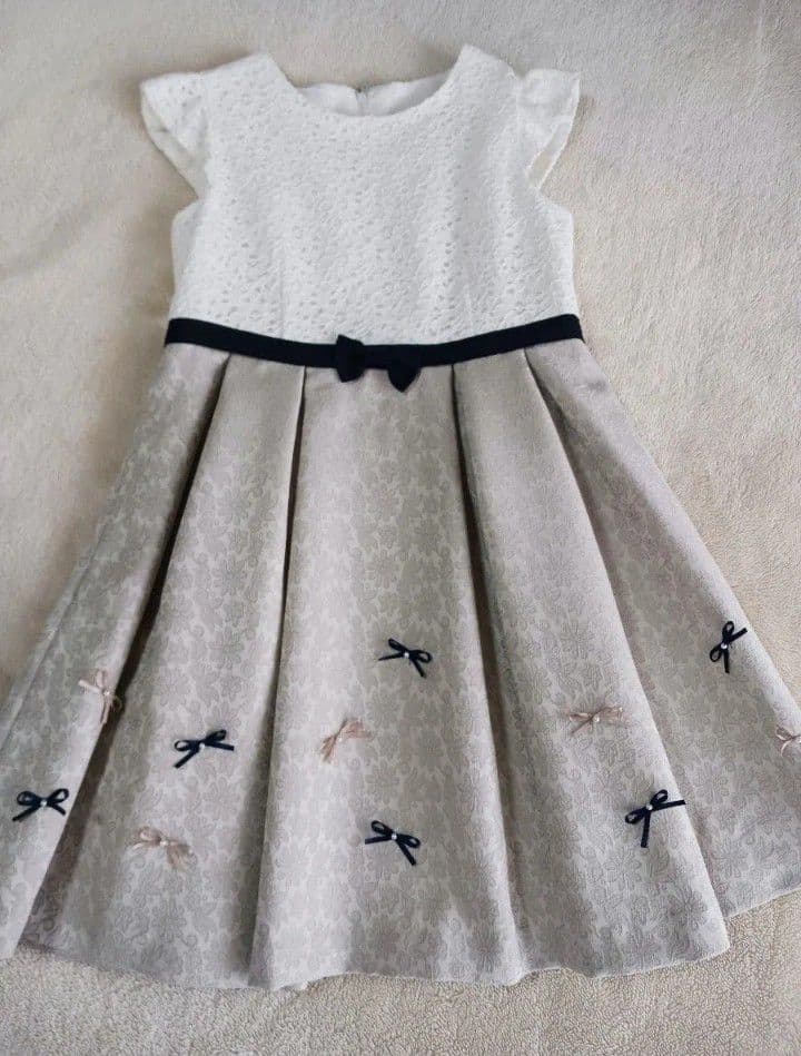 大人気♪プティマイン♪リボンワンピーススーツ3点セット◆120cm