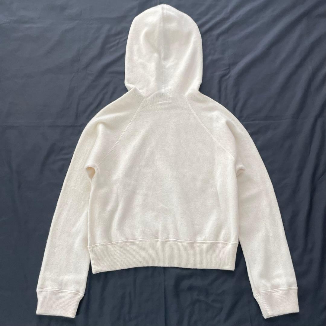 【美品】CELINE ロゴ ニット パーカー カシミヤ混 S ホワイト系