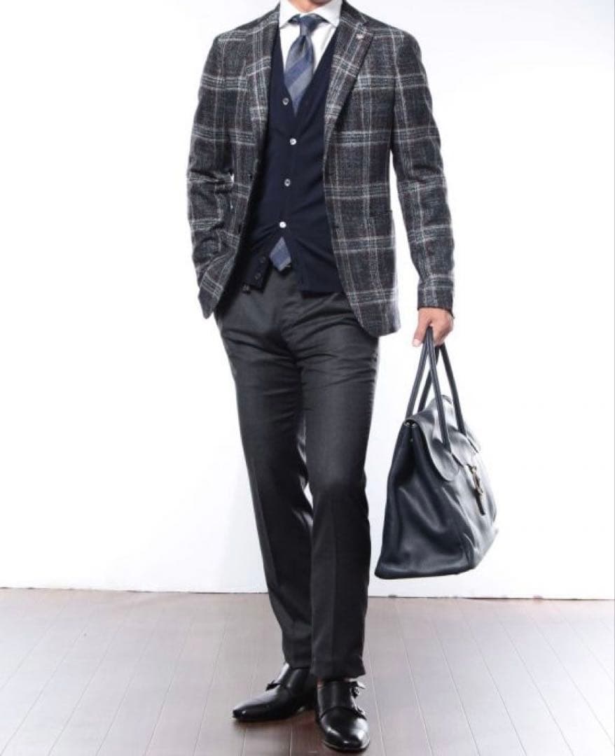 タリアトーレ　チェック柄 シングルジャケット　46サイズ