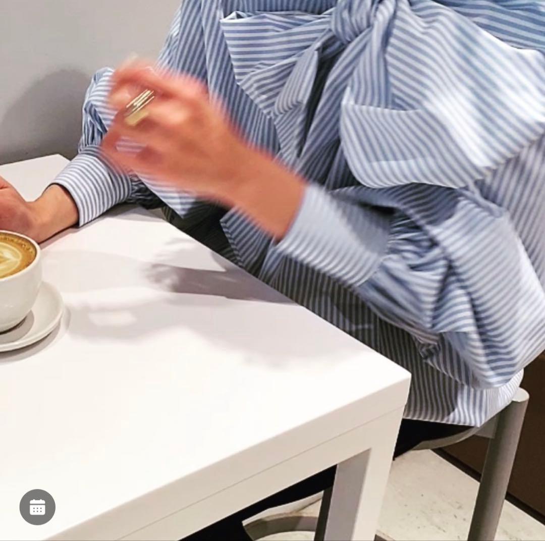 新品 heve ボータイブラウス ストライプ