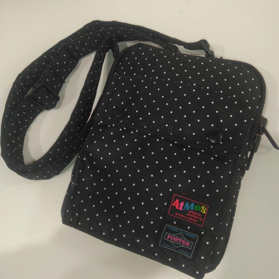 未使用品　希少　Porter × Atmos ショルダーバッグ　ドット　ブラック