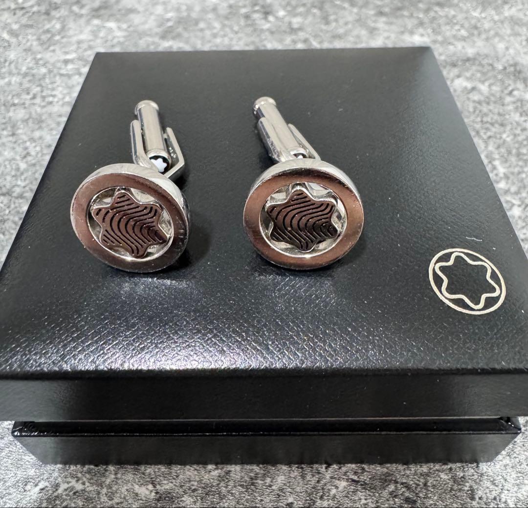モンブラン MONT BLANC ロゴ入りカフリンクス シルバー リバーシブル