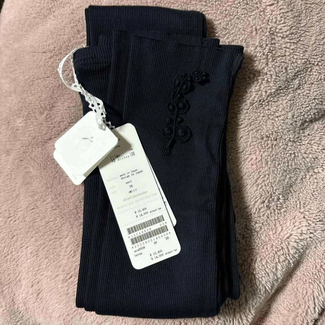 底値　ミナペルホネン　レギンス　38 ネイビー