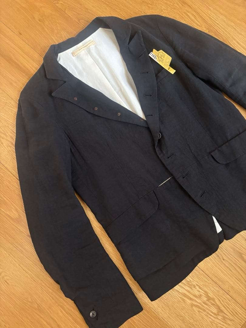suzuki takayuki リネン 黒 テーラードジャケット