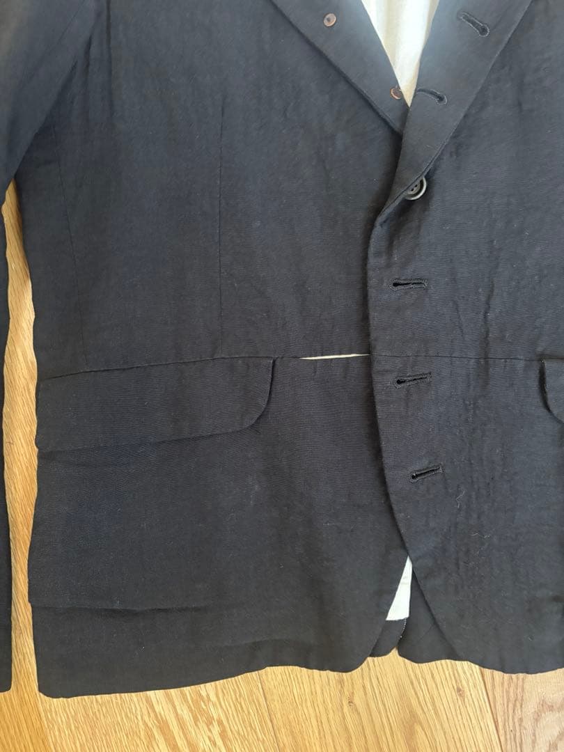 suzuki takayuki リネン 黒 テーラードジャケット